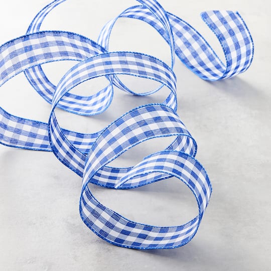 12 Pack: 1.5" x 10yd. Wired Gingham Ribbon by Celebrate It